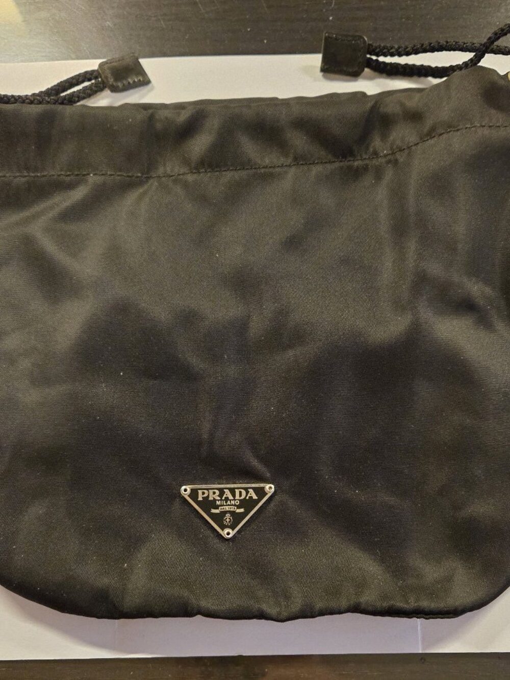 PRADA BLACK COSMETIC DRAWSTRING BAG